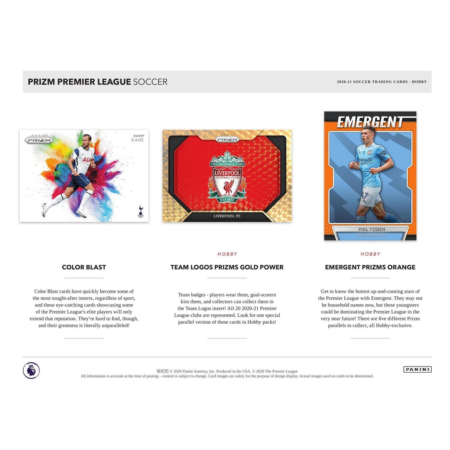 2020 - 21 Panini Prizm EPL English Premier League Soccer Hobby Box at King Card Canada