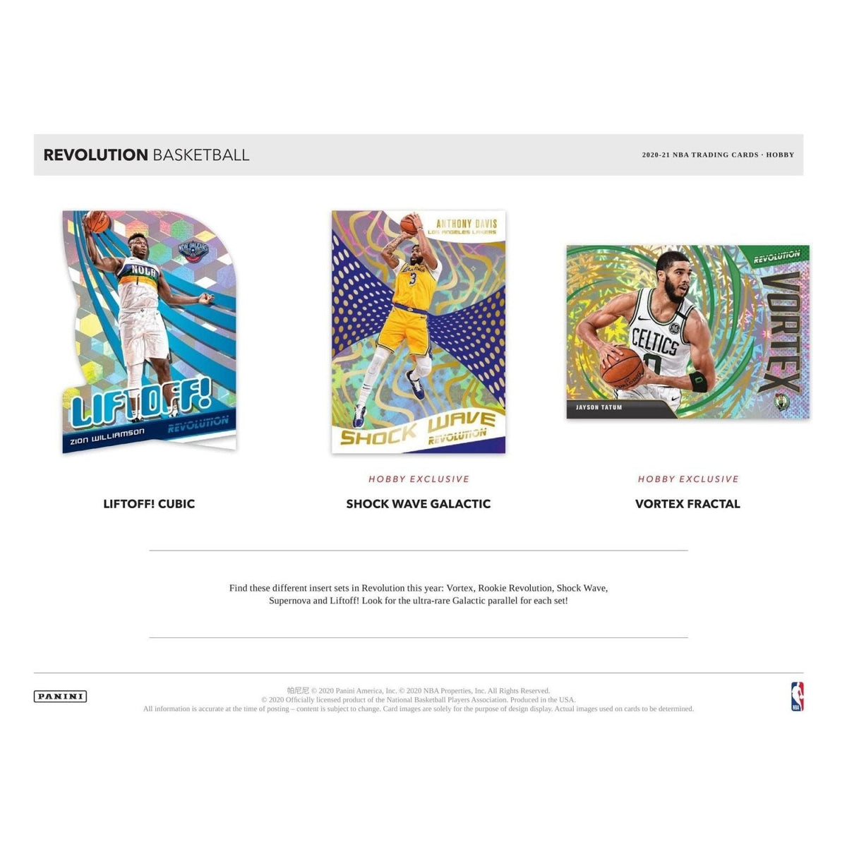 2020-21 Revolution Basketball Liftoff! Cubic, Shock Wave Galactic and Vortex Fractal inserts