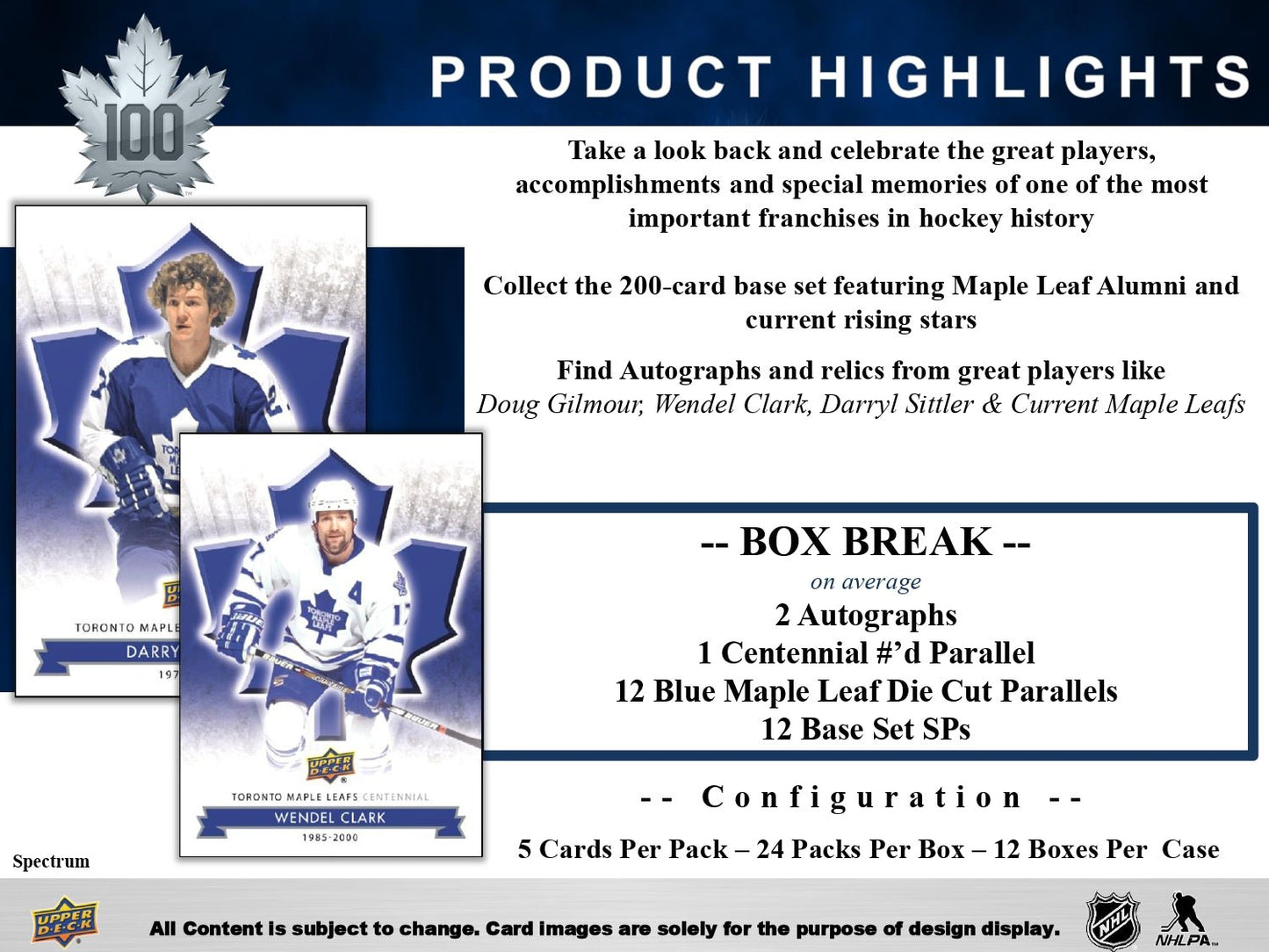 2017 Upper Deck Toronto Maple Leafs Centennial Hobby Box at King Card Canada