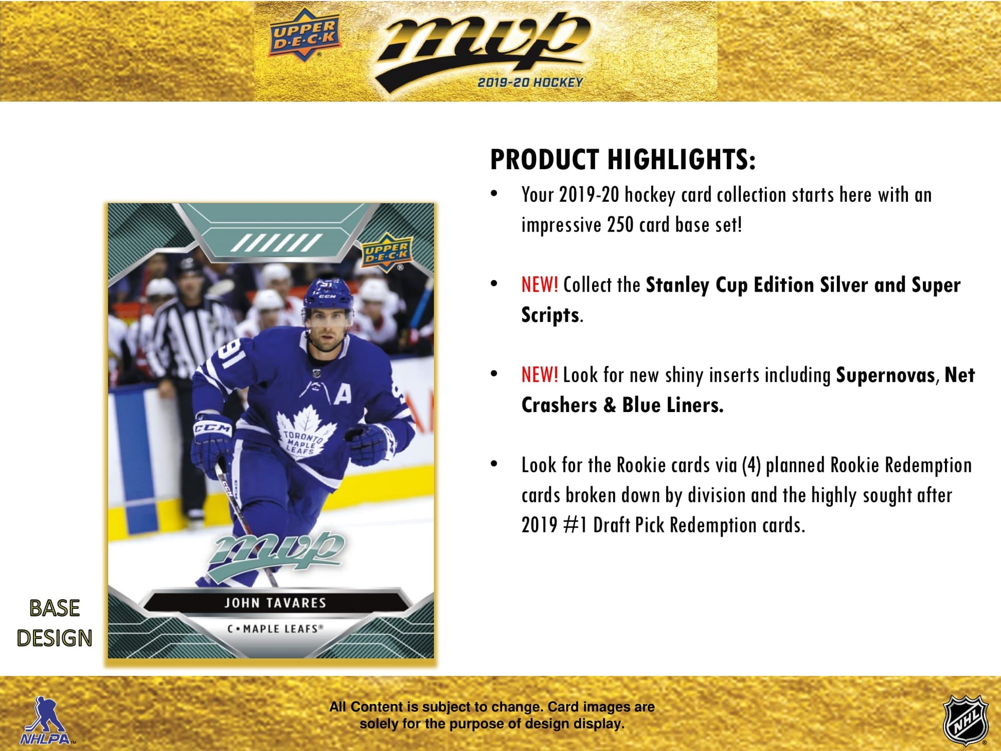 2019 - 20 Upper Deck MVP Hockey Blaster Box 053334919814 at King Card Canada