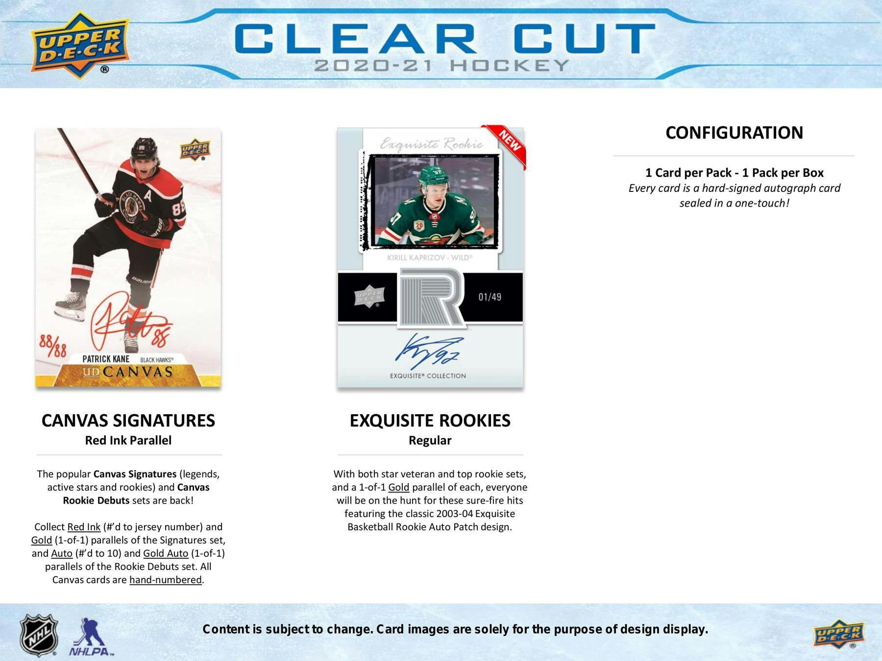 2020 - 21 Upper Deck Clear Cut Hockey Hobby Box 053334962957 at King Card Canada