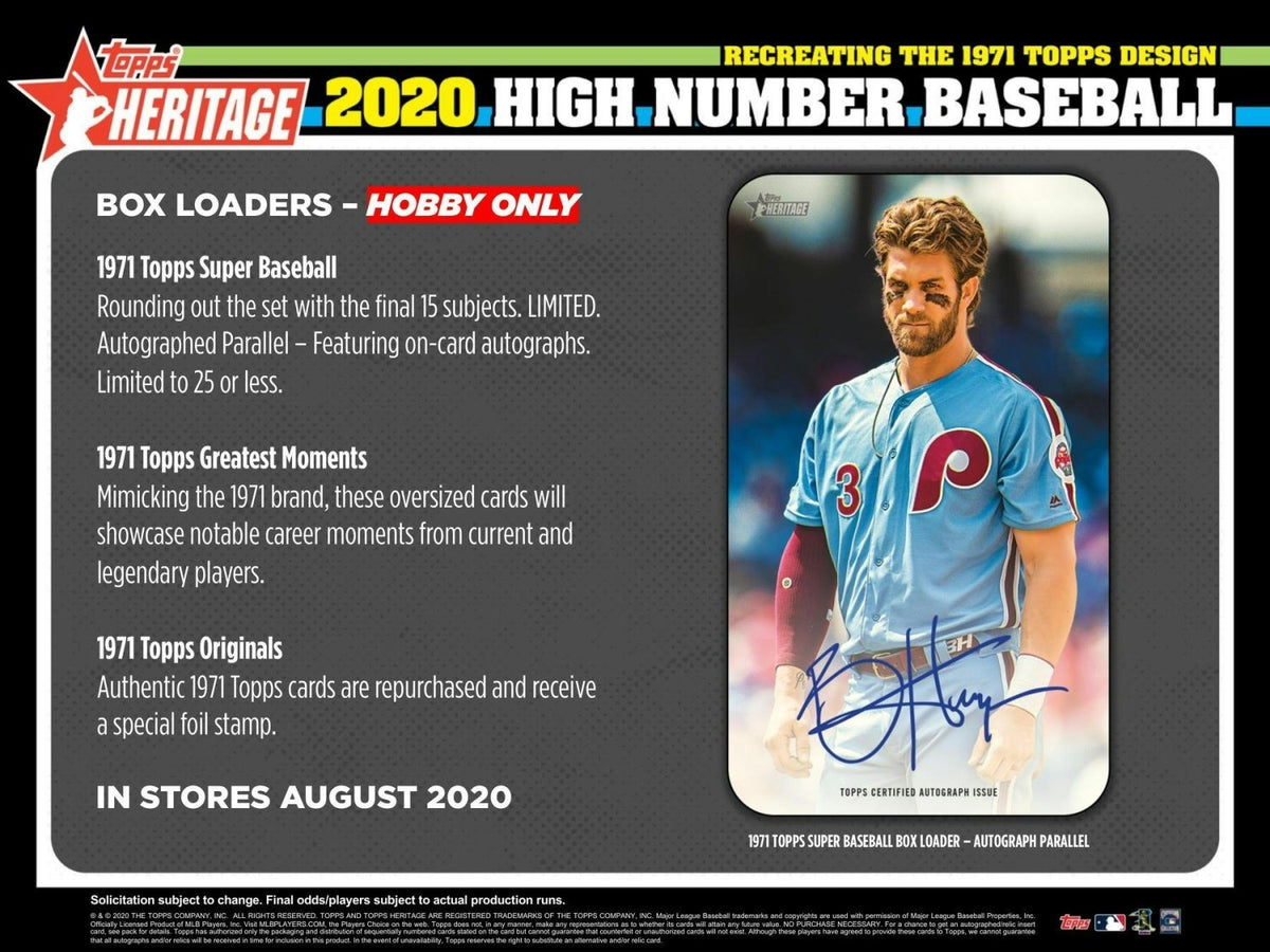 2020 Topps Heritage High Number Baseball Hobby Box 887521092727 at King Card Canada