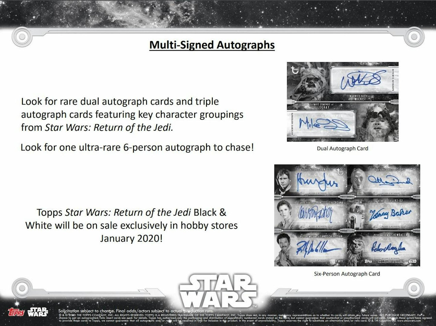 2020 Topps Star Wars: Return of the Jedi Black & White Hobby Box 887521086900 at King Card Canada