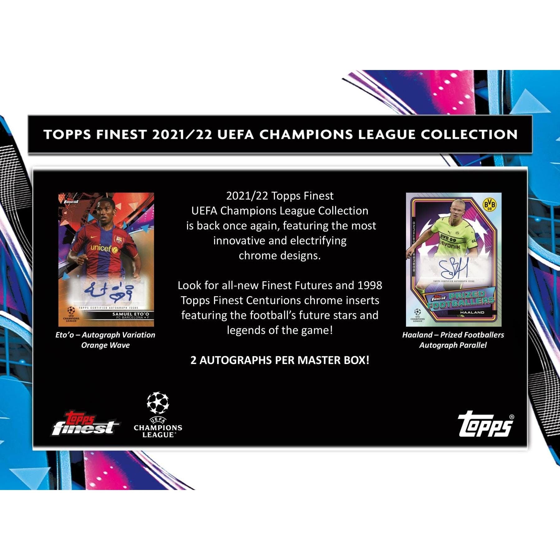 2021 - 22 Topps Finest UEFA Champions League Soccer Master Hobby Box at King Card Canada