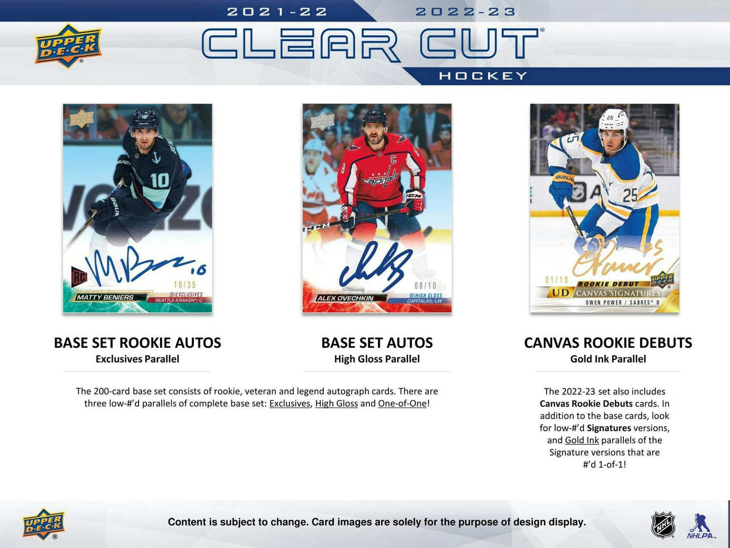2021 - 22 & 2022 - 23 Upper Deck Clear Cut Hockey Hobby Box 053334123006 at King Card Canada