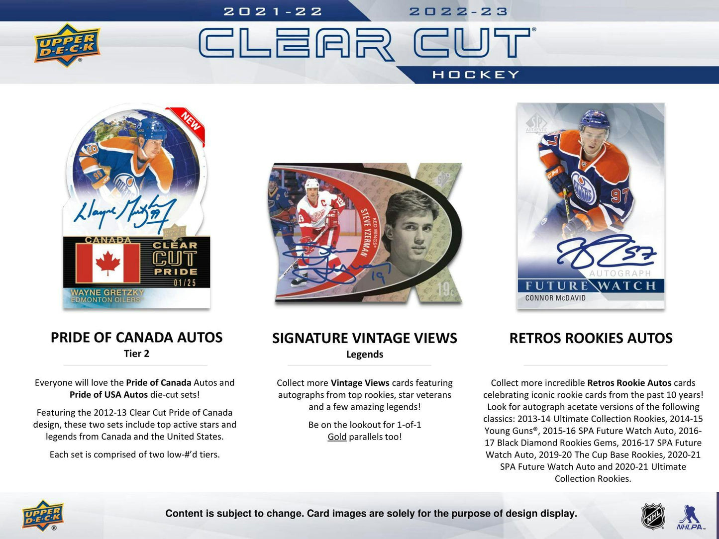 2021 - 22 & 2022 - 23 Upper Deck Clear Cut Hockey Hobby Box 053334123006 at King Card Canada