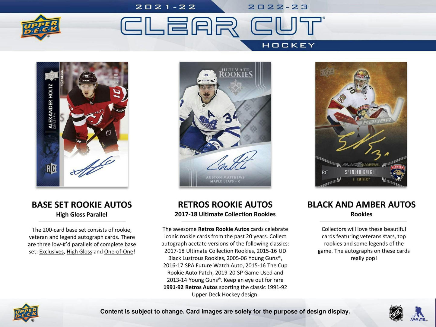 2021 - 22 & 2022 - 23 Upper Deck Clear Cut Hockey Hobby Box 053334123006 at King Card Canada