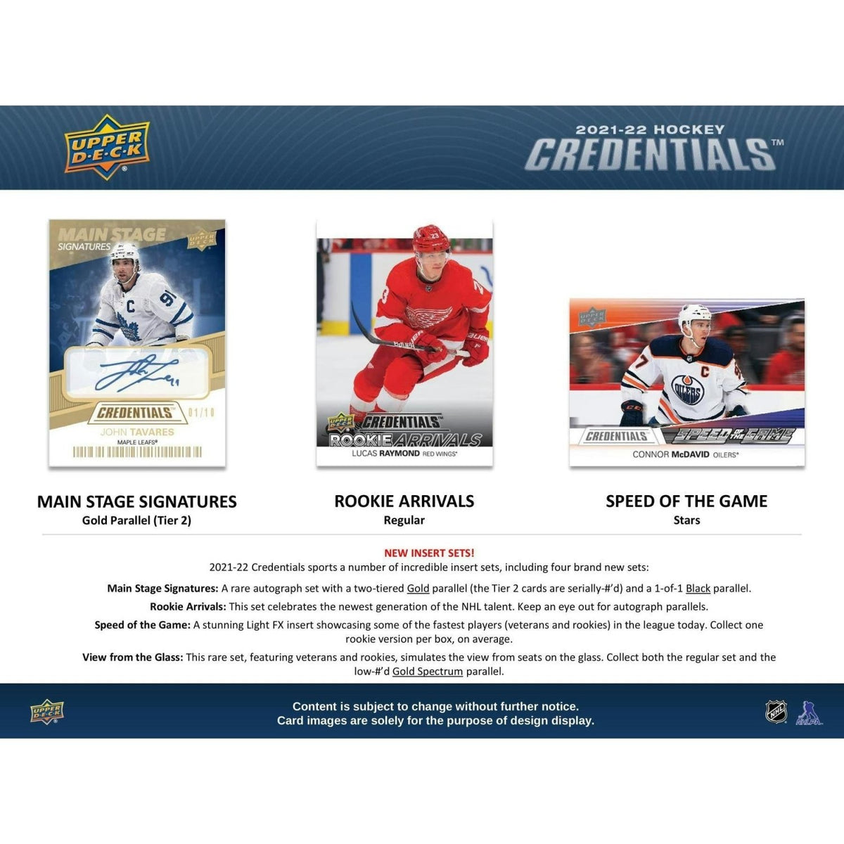 2021 - 22 Upper Deck Credentials Hockey Hobby Box 053334978187 at King Card Canada