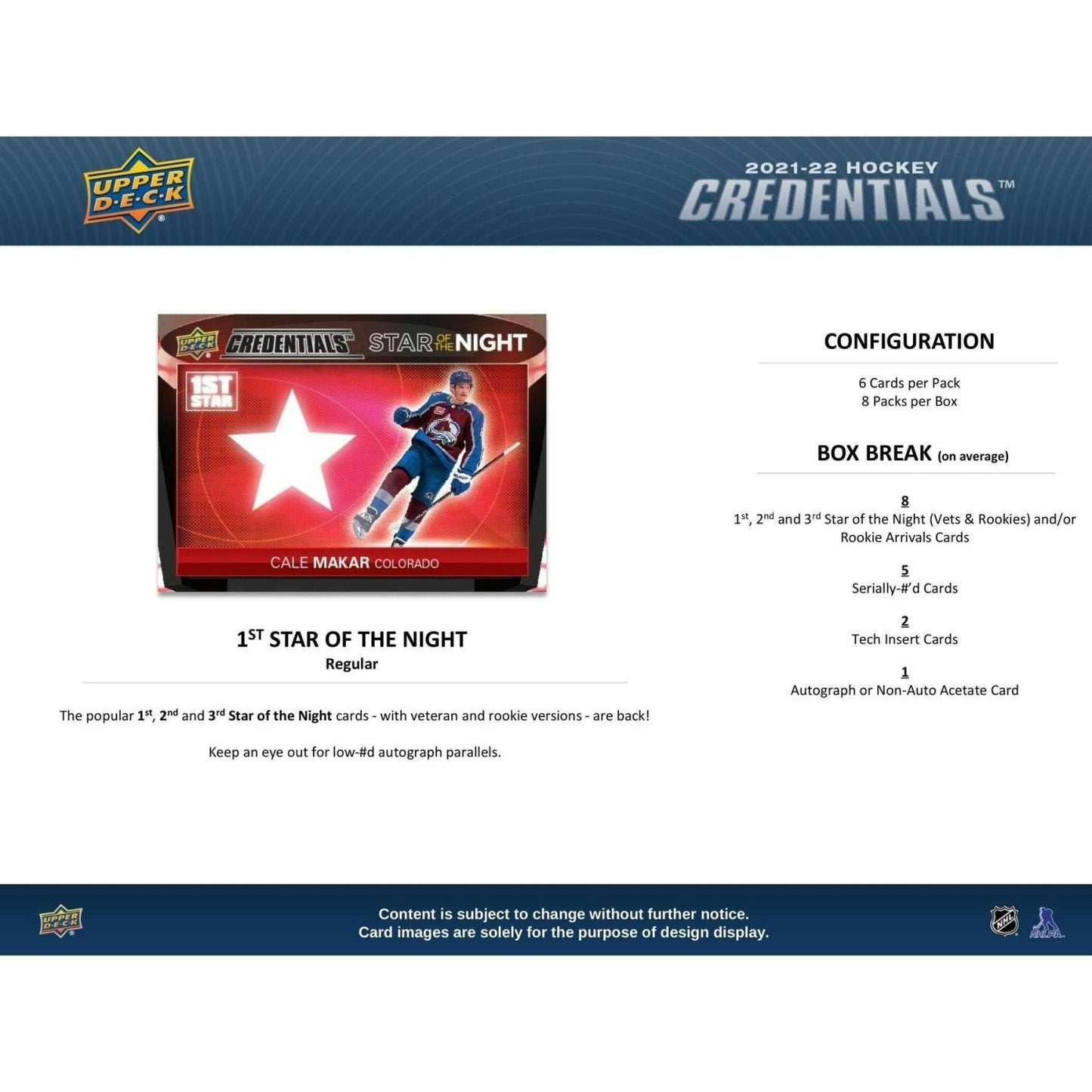 2021 - 22 Upper Deck Credentials Hockey Hobby Box 053334978187 at King Card Canada