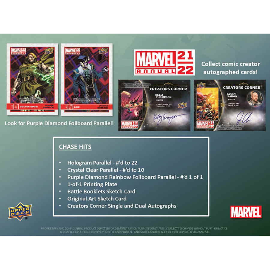 2021 - 22 Upper Deck Marvel Annual Trading Cards Hobby Box 053334981798 at King Card Canada
