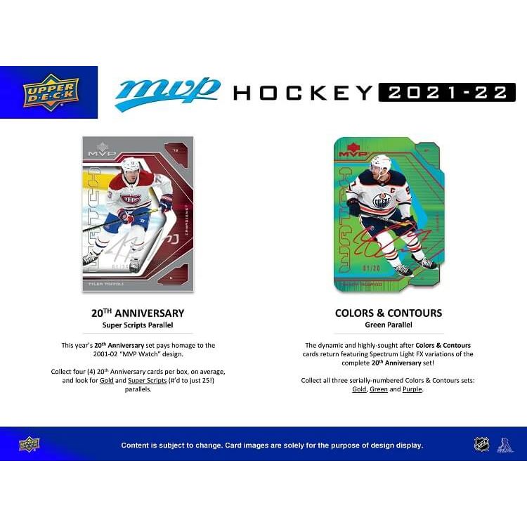 2021 - 22 Upper Deck MVP Hockey Hobby Box at King Card Canada