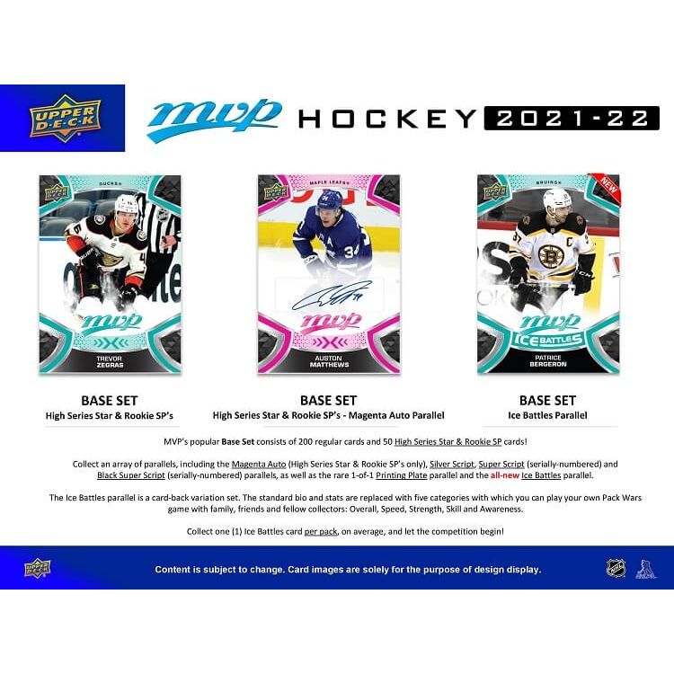 2021 - 22 Upper Deck MVP Hockey Hobby Box at King Card Canada