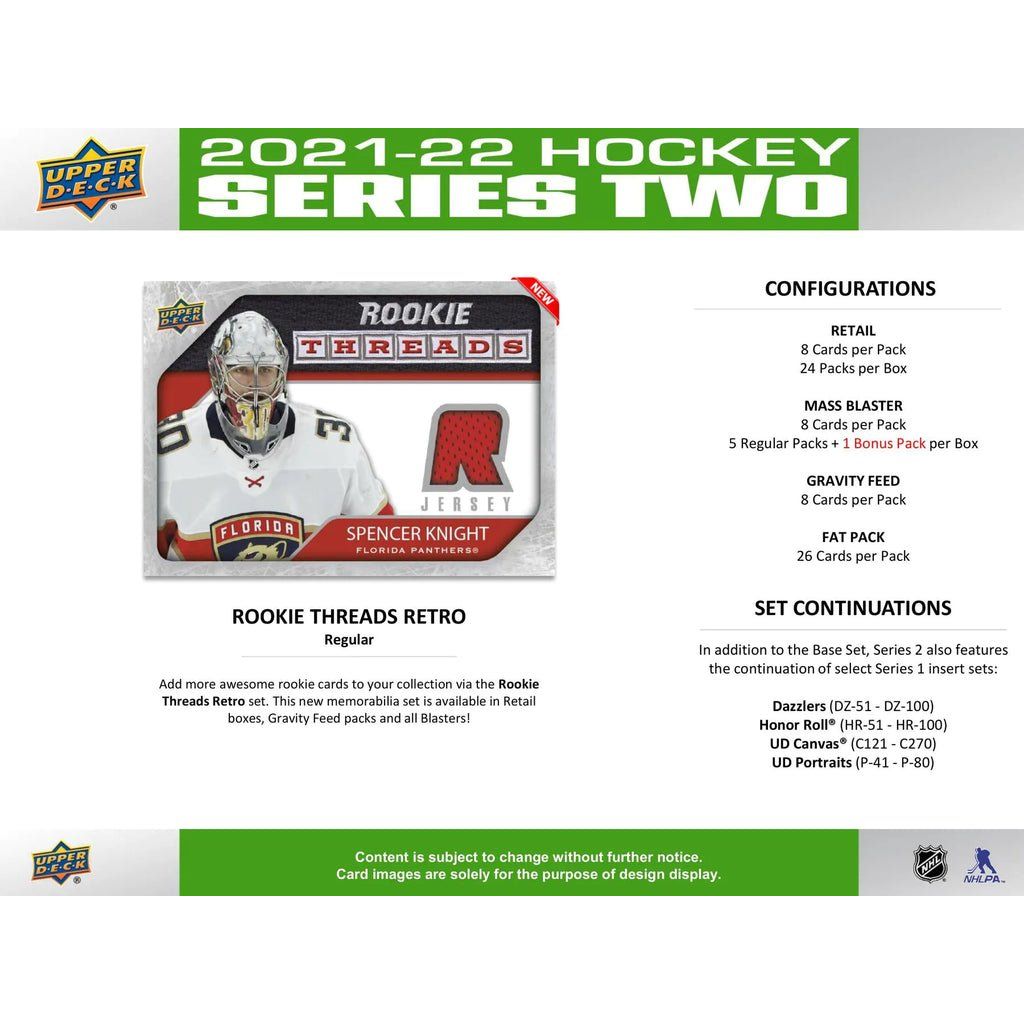 2021 - 22 Upper Deck Series 2 Hockey Collector's Tin 053334980098 at King Card Canada