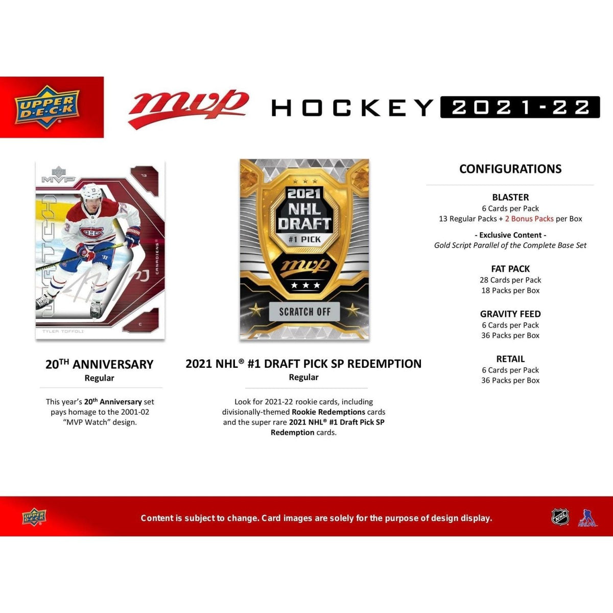 2021 - 22 Upper Deck MVP Hockey Complete Factory Set at King Card Canada