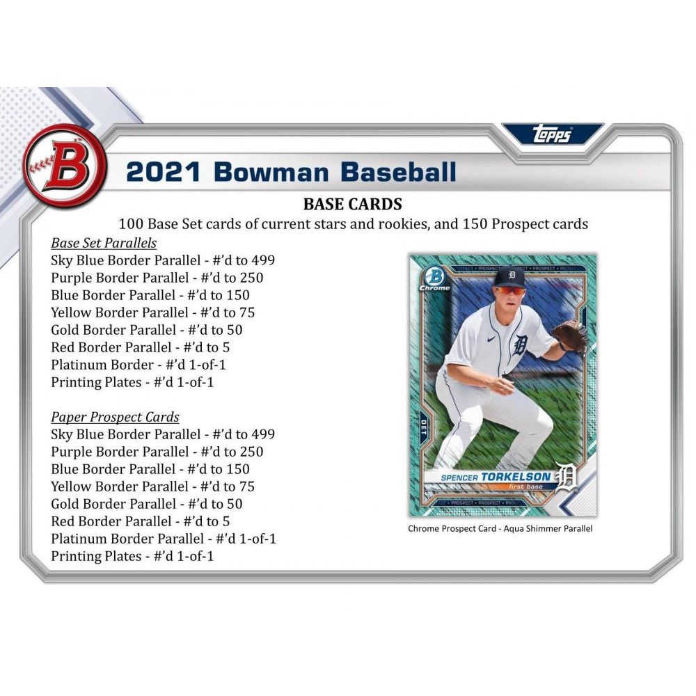 2021 Topps Bowman Baseball Hobby HTA Jumbo Box 887521097524 at King Card Canada