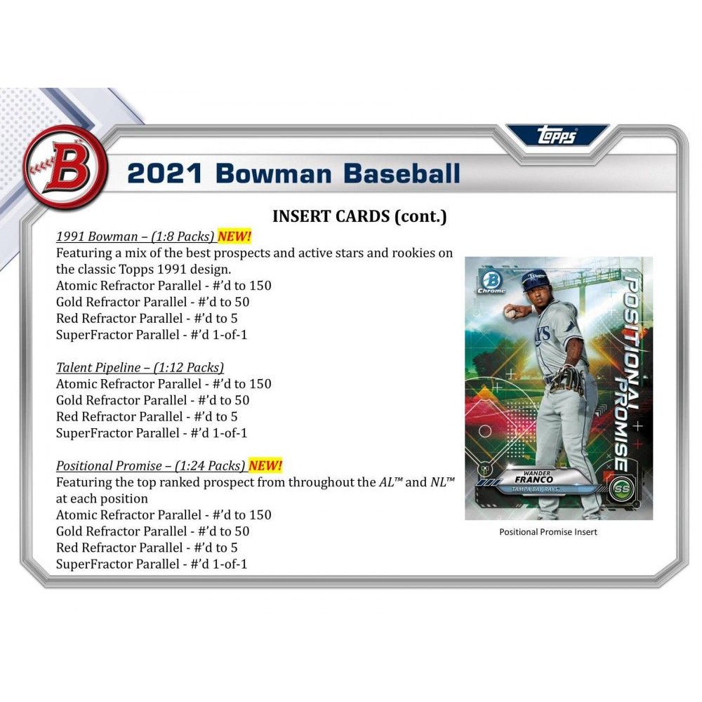 2021 Topps Bowman Baseball Hobby HTA Jumbo Box 887521097524 at King Card Canada