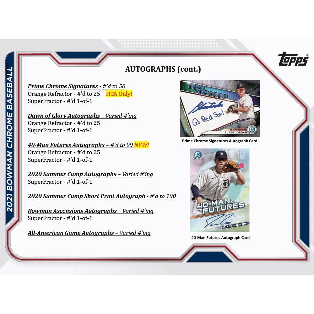 2021 Topps Bowman Chrome Baseball HTA Hobby Box 887521102631 at King Card Canada