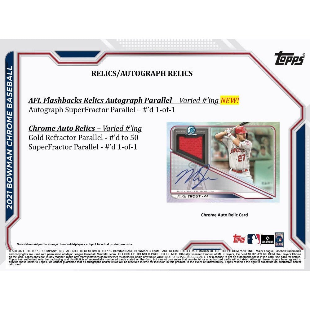 2021 Topps Bowman Chrome Baseball HTA Hobby Box 887521102631 at King Card Canada
