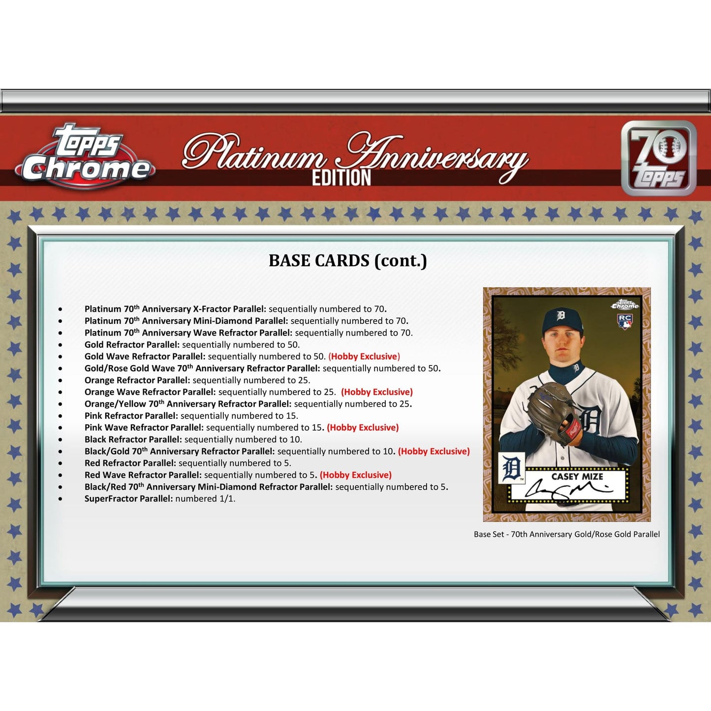 2021 Topps Chrome Platinum Anniversary Baseball Hobby Lite Box 887521104901 at King Card Canada