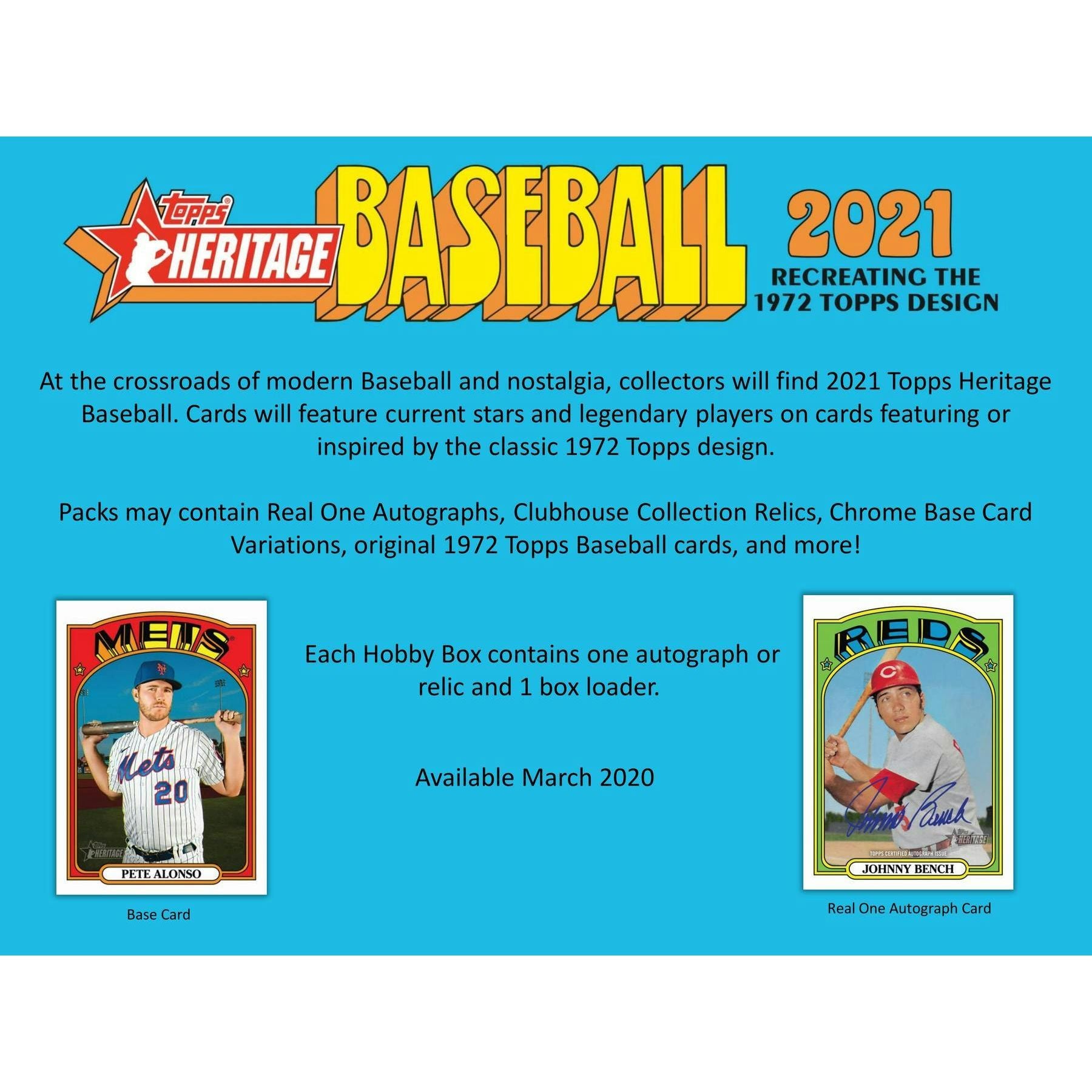 2021 Topps Heritage Baseball Hobby Box 887521096114 at King Card Canada