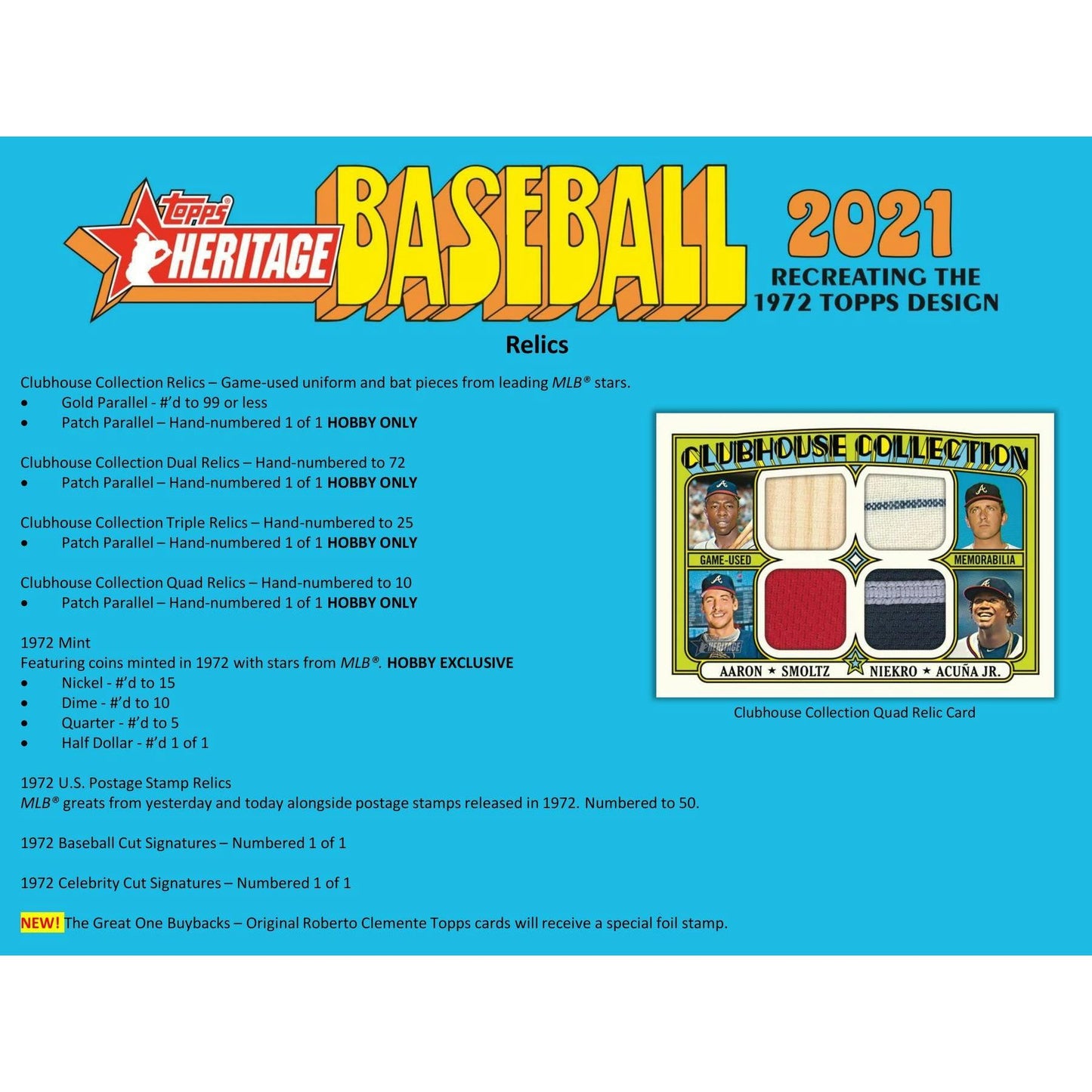 2021 Topps Heritage Baseball Hobby Box 887521096114 at King Card Canada