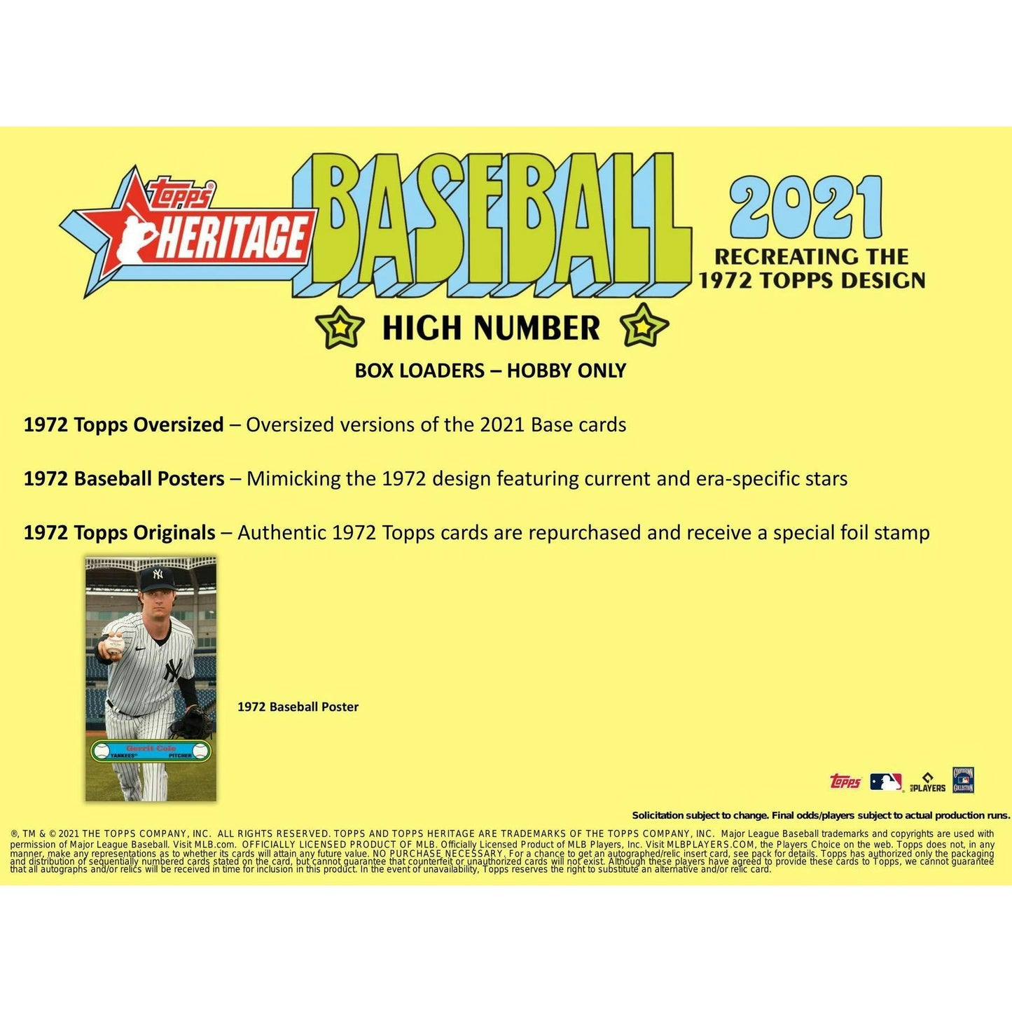 2021 Topps Heritage High Number Baseball Hobby Box 887521101115 at King Card Canada