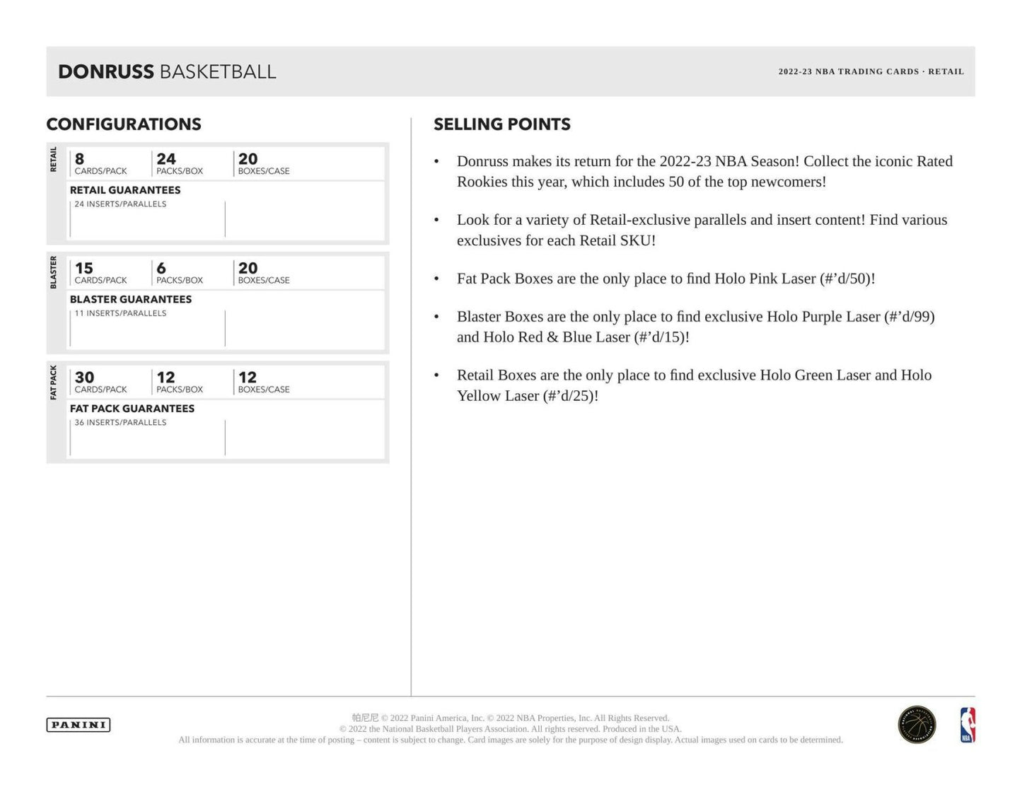 2022 - 23 Panini Donruss Basketball Blaster Box 746134130762 at King Card Canada