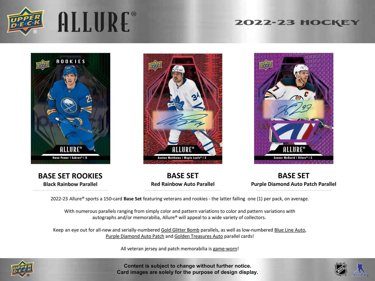 2022 - 23 Upper Deck Allure Hockey Hobby Box 053334104548 at King Card Canada