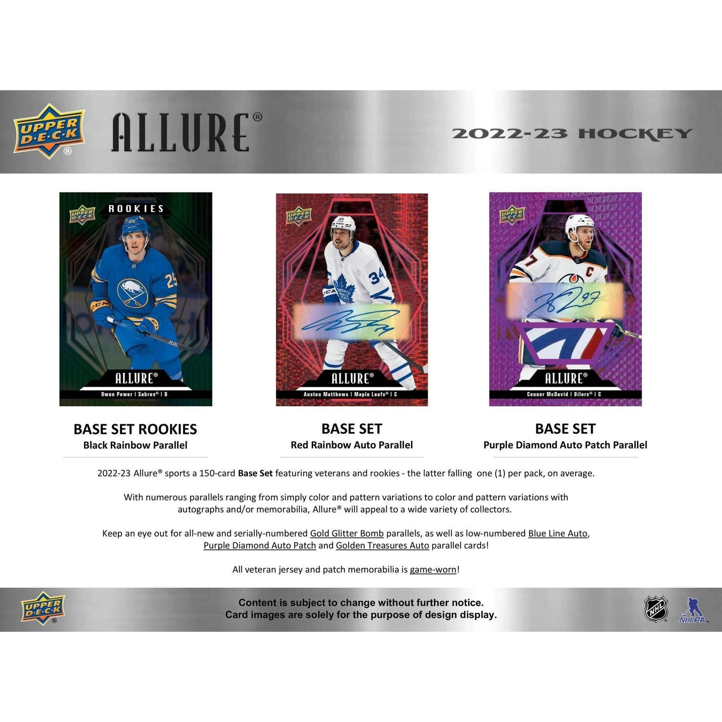 2022 - 23 Upper Deck Allure Hockey Hobby Box 053334104548 at King Card Canada