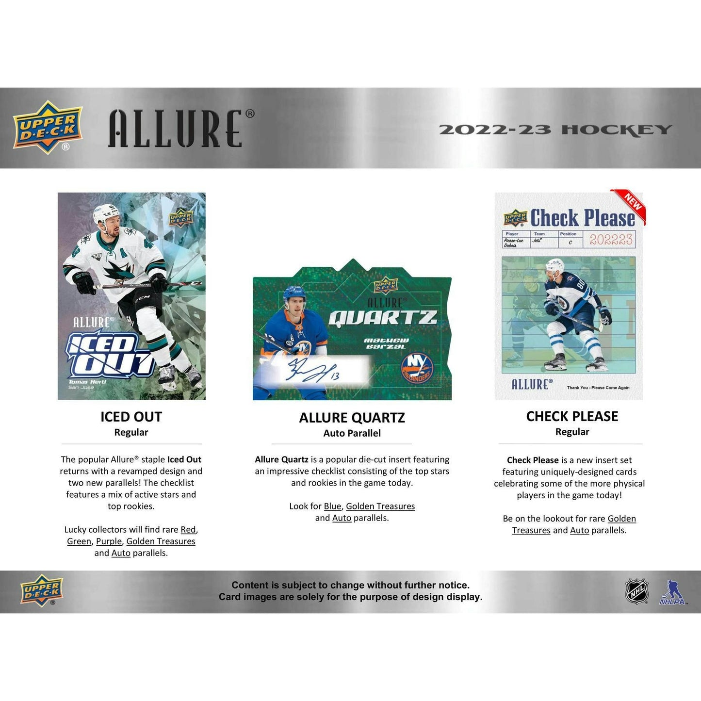 2022 - 23 Upper Deck Allure Hockey Hobby Box 053334104548 at King Card Canada
