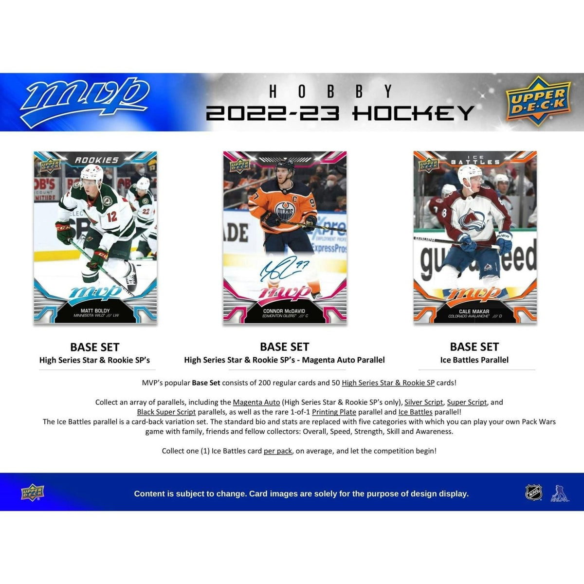 2022 - 23 Upper Deck MVP Hockey Hobby Box 053334995610 at King Card Canada