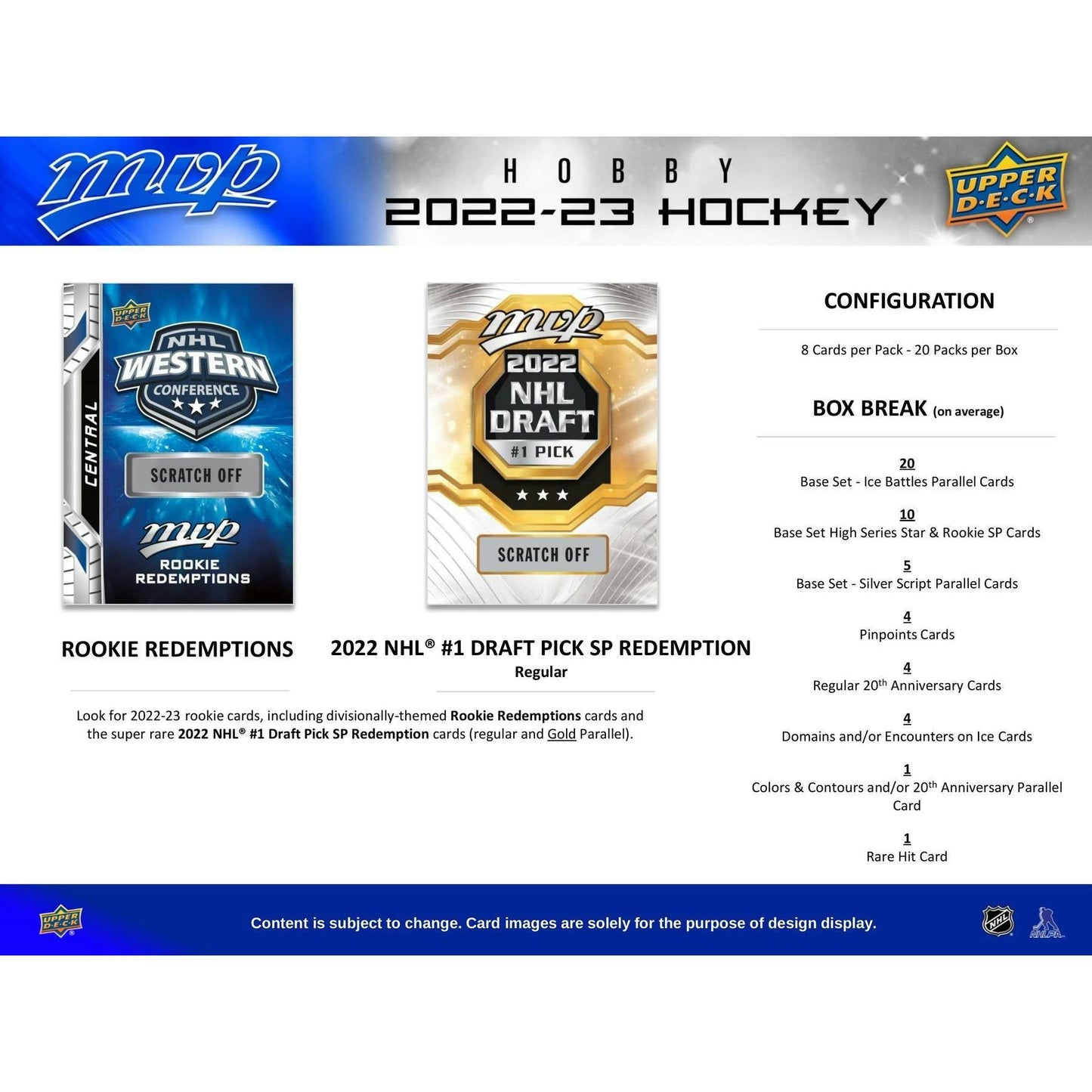 2022 - 23 Upper Deck MVP Hockey Hobby Box 053334995610 at King Card Canada