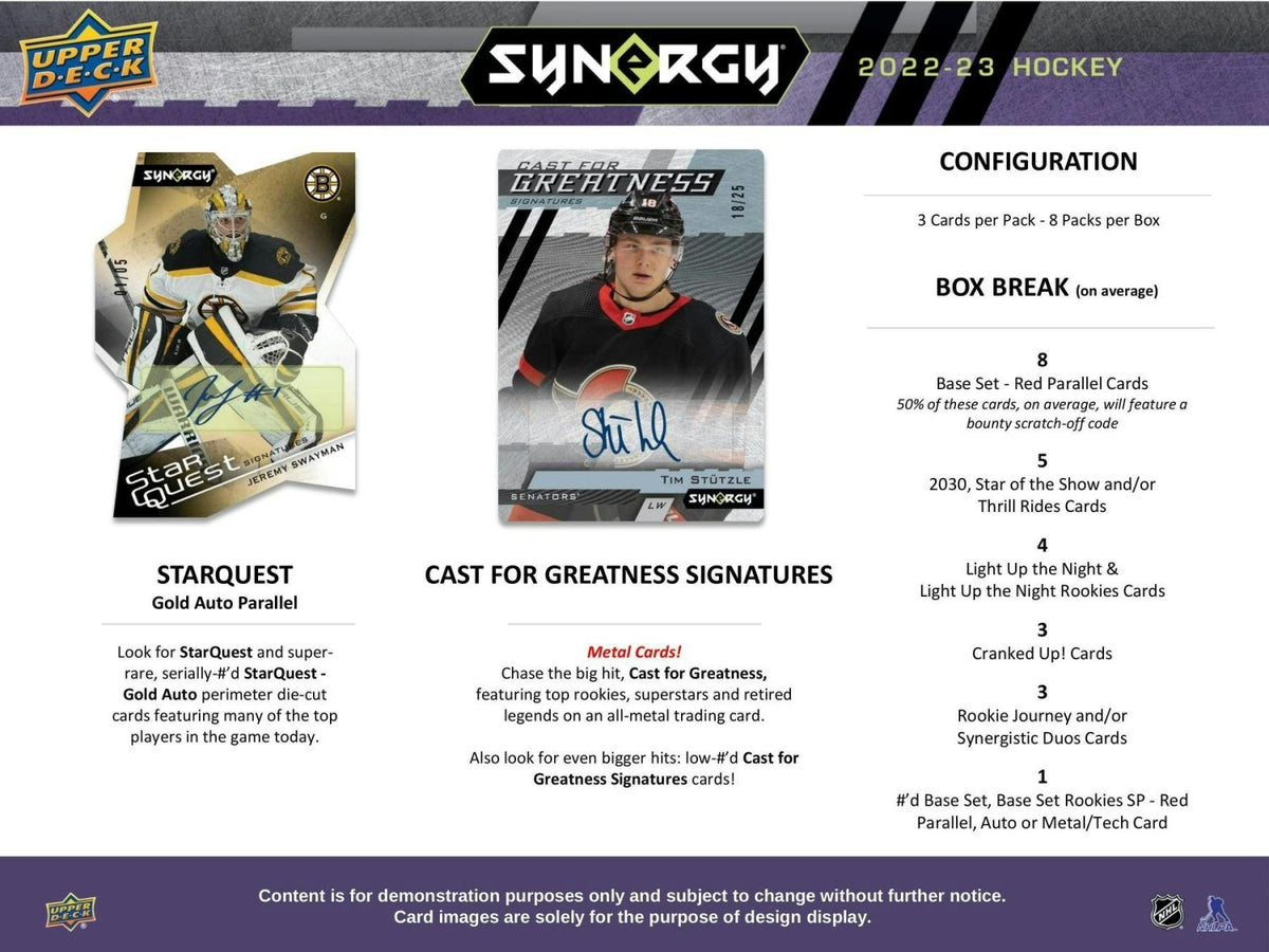 2022 - 23 Upper Deck Synergy Hockey Hobby Box 053334105248 at King Card Canada