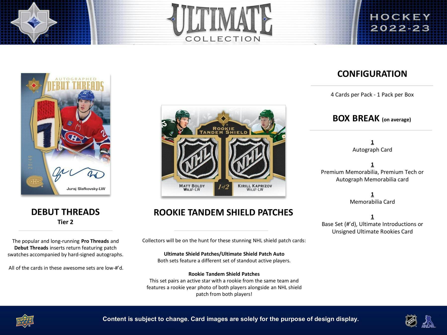 2022 - 23 Upper Deck Ultimate Collection Hockey Hobby Box 053334140232 at King Card Canada