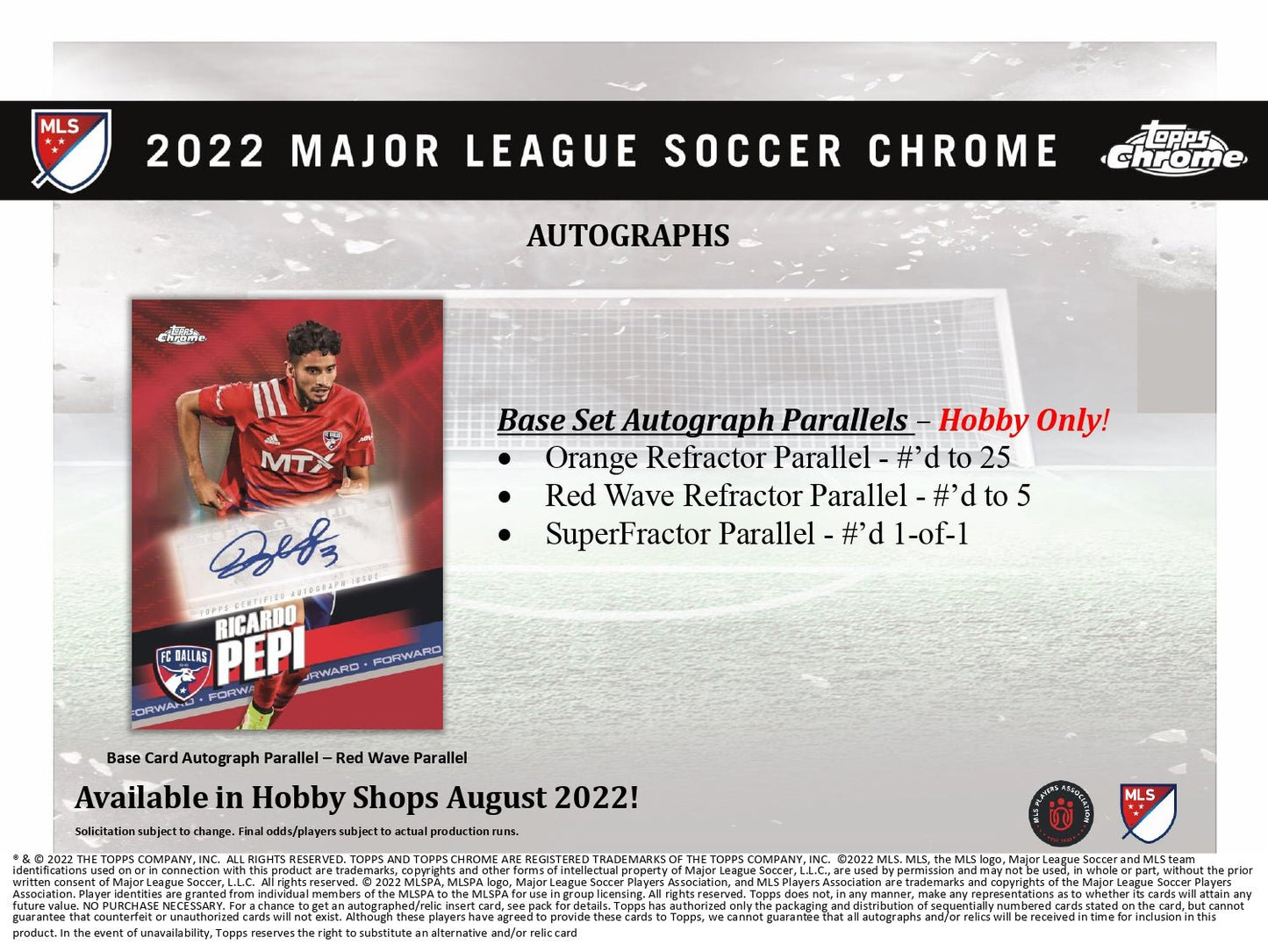 2022 Topps Chrome MLS Soccer Hobby Box 887521112388 at King Card Canada
