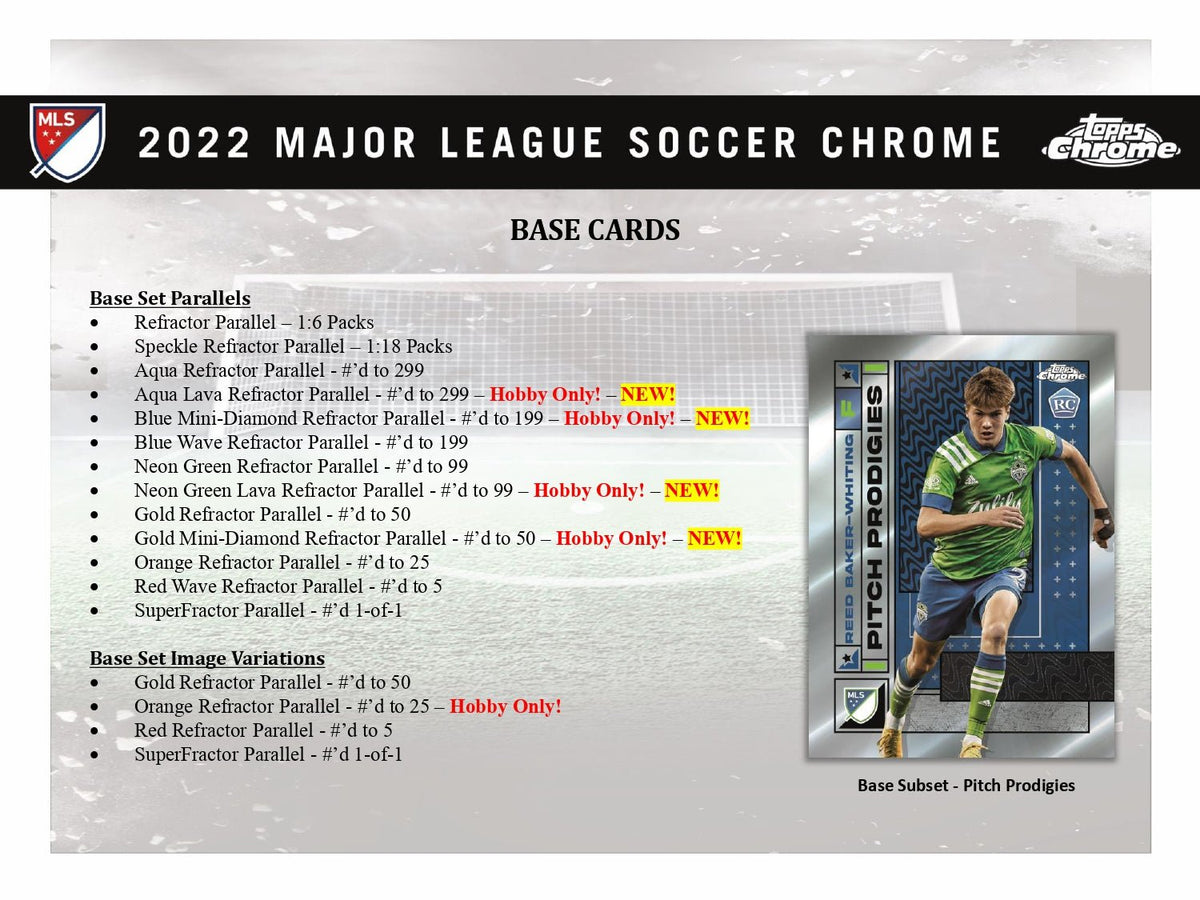 2022 Topps Chrome MLS Soccer Hobby Box 887521112388 at King Card Canada