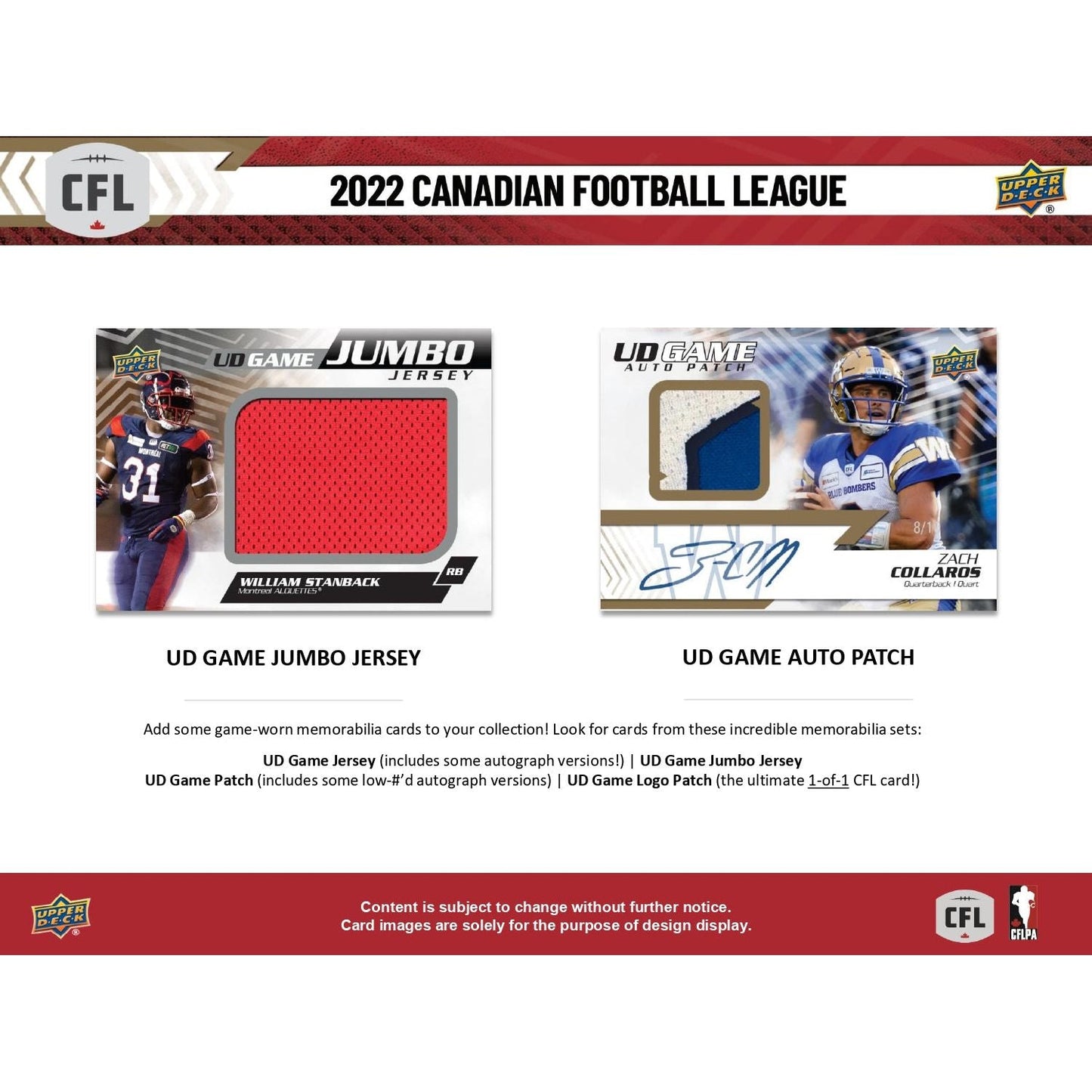 2022 Upper Deck CFL Football Hobby Box 053334100342 at King Card Canada