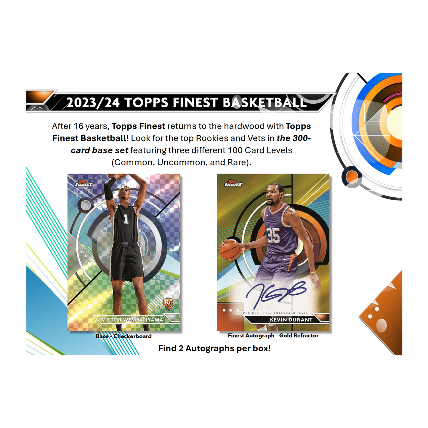 2023 - 24 Topps Finest Basketball Hobby Box 887521130337 at King Card Canada