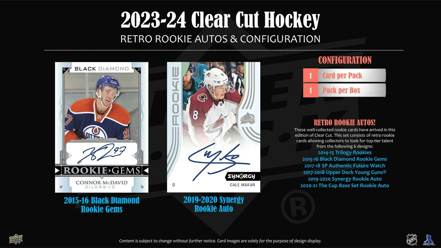 2023 - 24 Upper Deck Clear Cut Hockey Hobby Box at King Card Canada