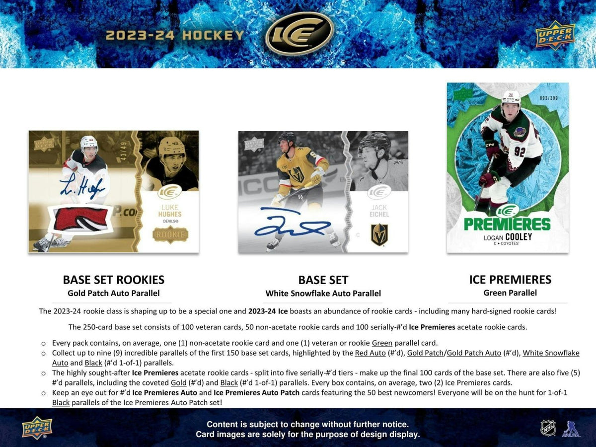 2023 - 24 Upper Deck ICE Hockey Hobby Box 053334362252 at King Card Canada