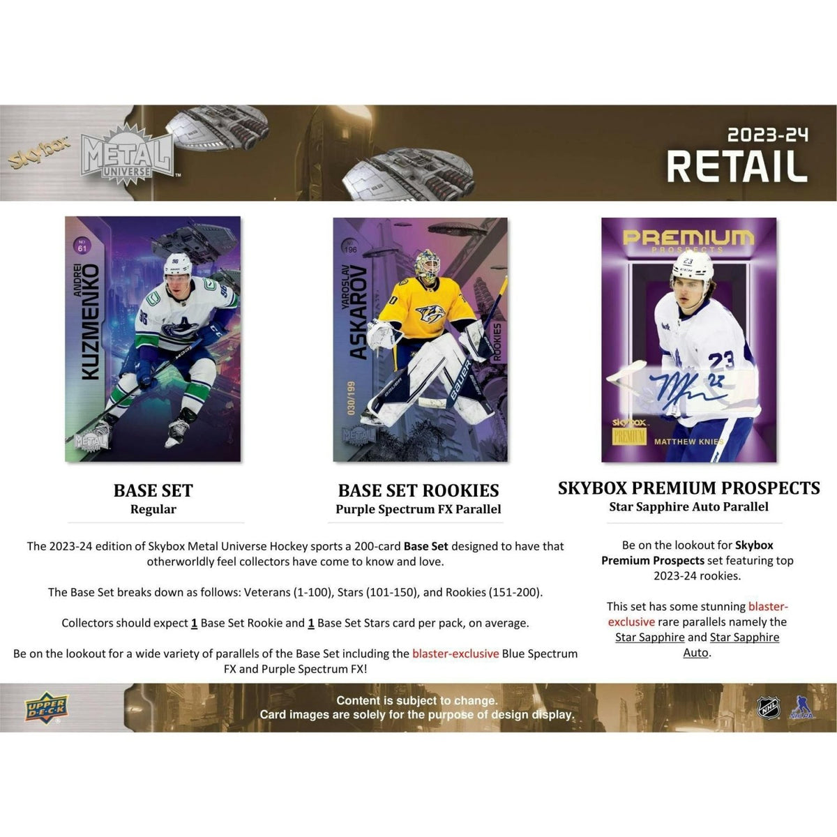 2023 - 24 Upper Deck Skybox Metal Universe Hockey Blaster Box at King Card Canada