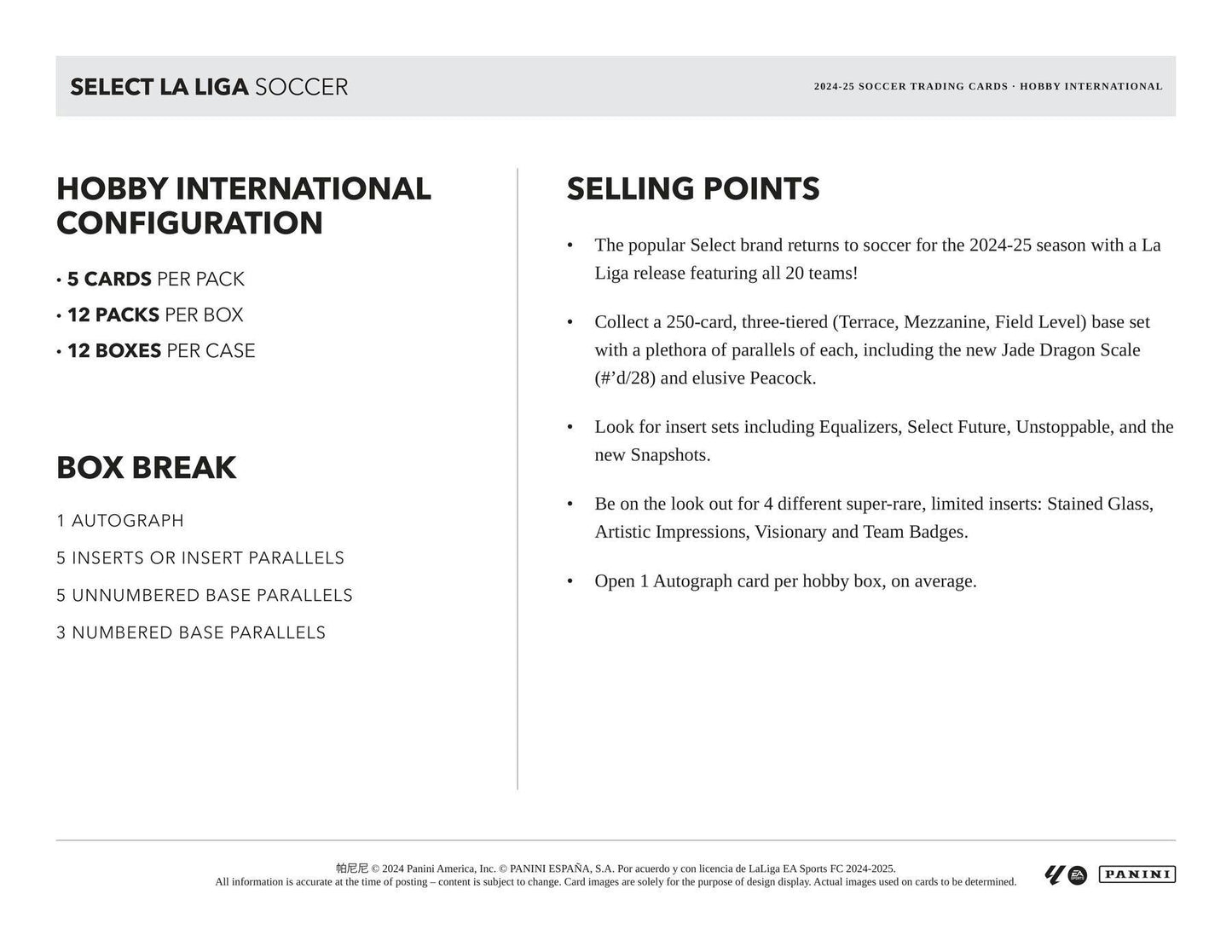 2024 - 25 Panini Select La Liga Soccer International Hobby Box 746134177309 at King Card Canada