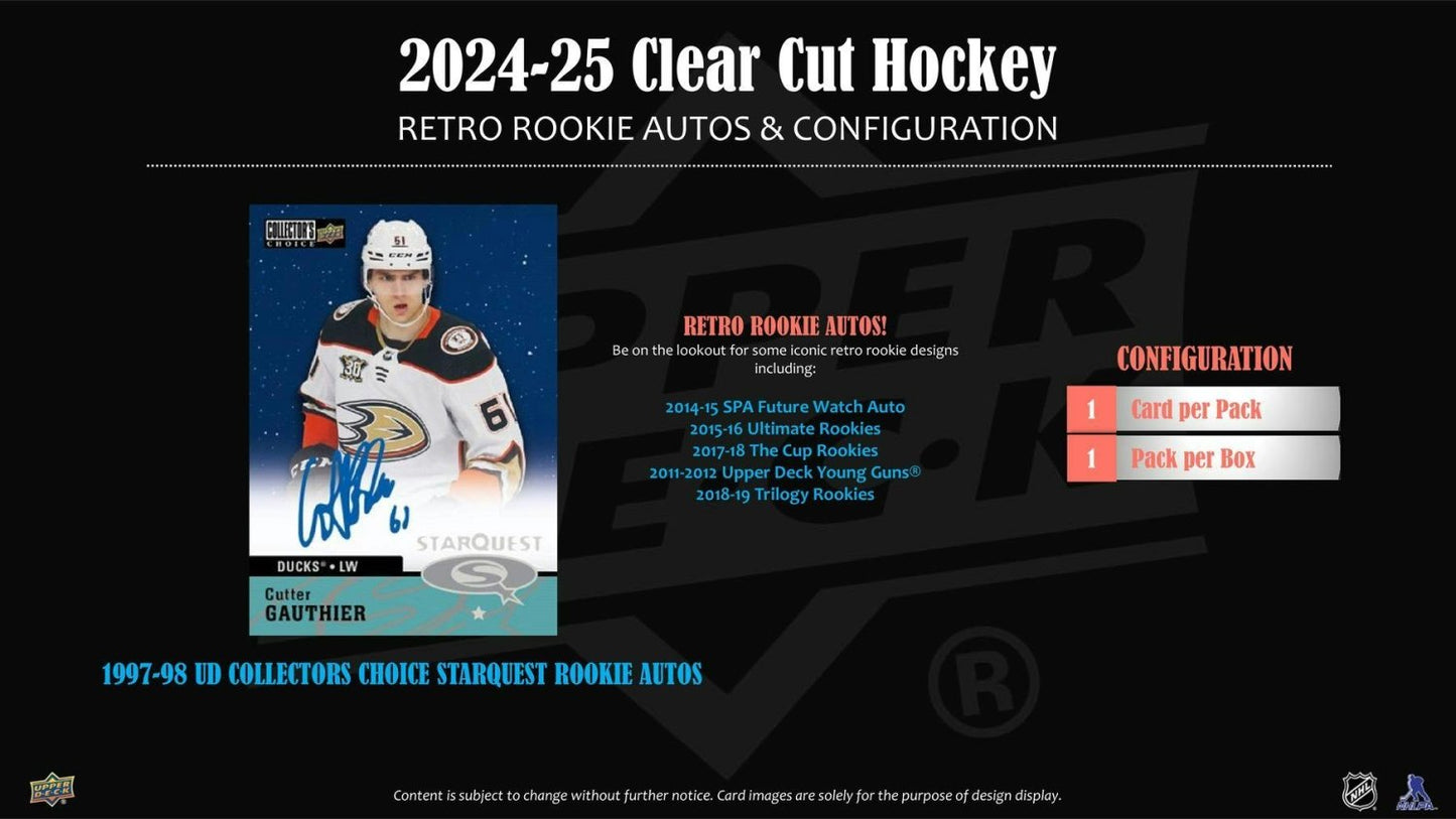 2024 - 25 Upper Deck Clear Cut Hockey Hobby Box 053334766135 at King Card Canada