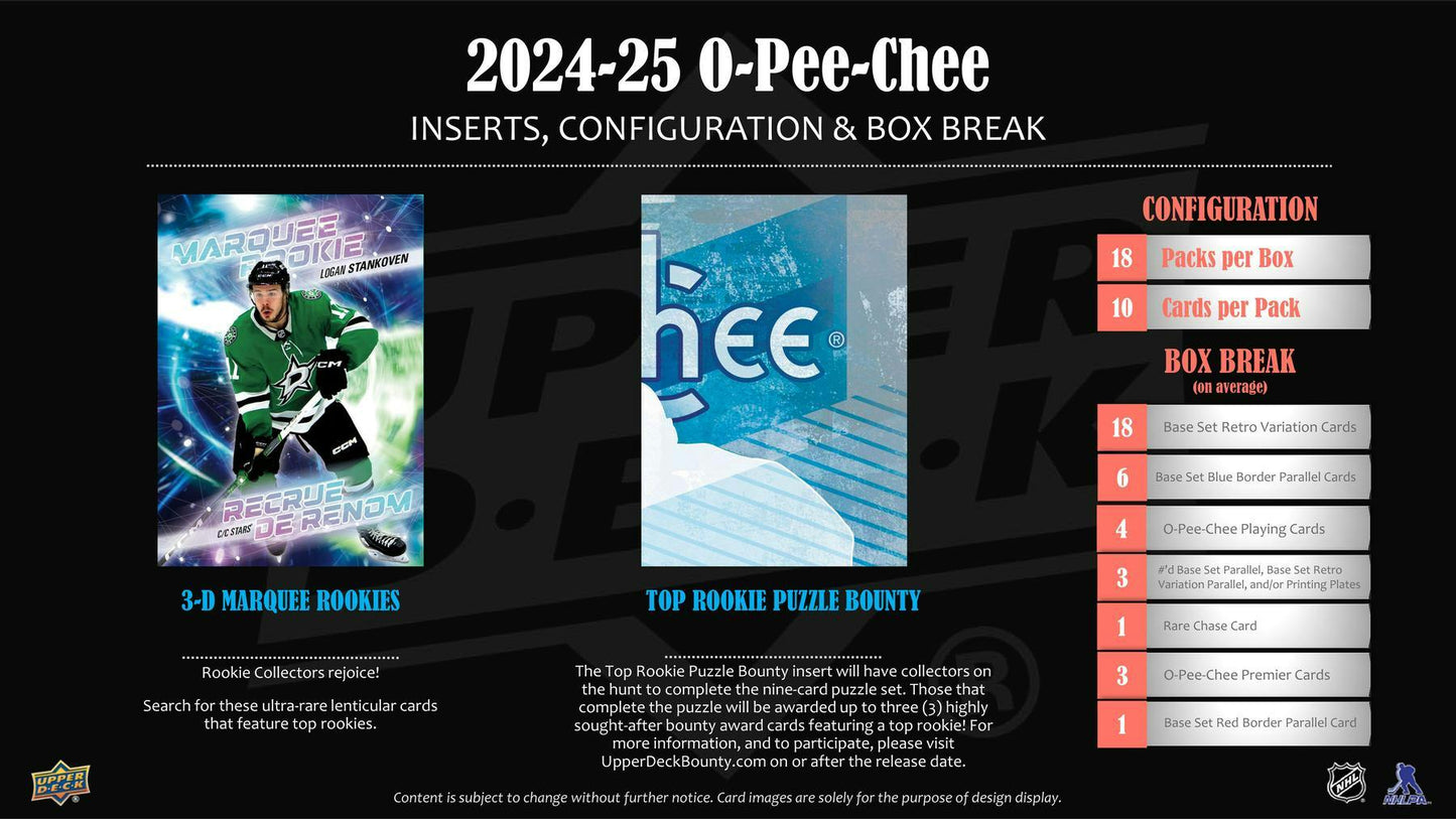 2024 - 25 Upper Deck O - Pee - Chee Hockey Hobby Box at King Card Canada