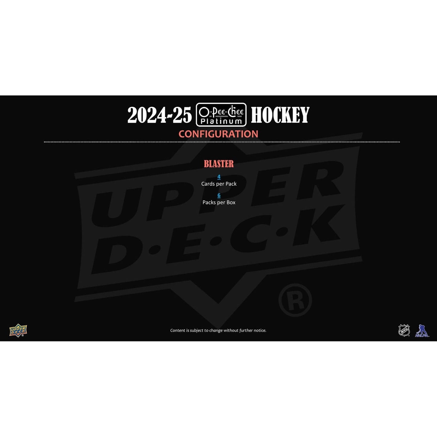 2024 - 25 Upper Deck O - Pee - Chee Platinum Hockey Blaster Box 053334825702 at King Card Canada