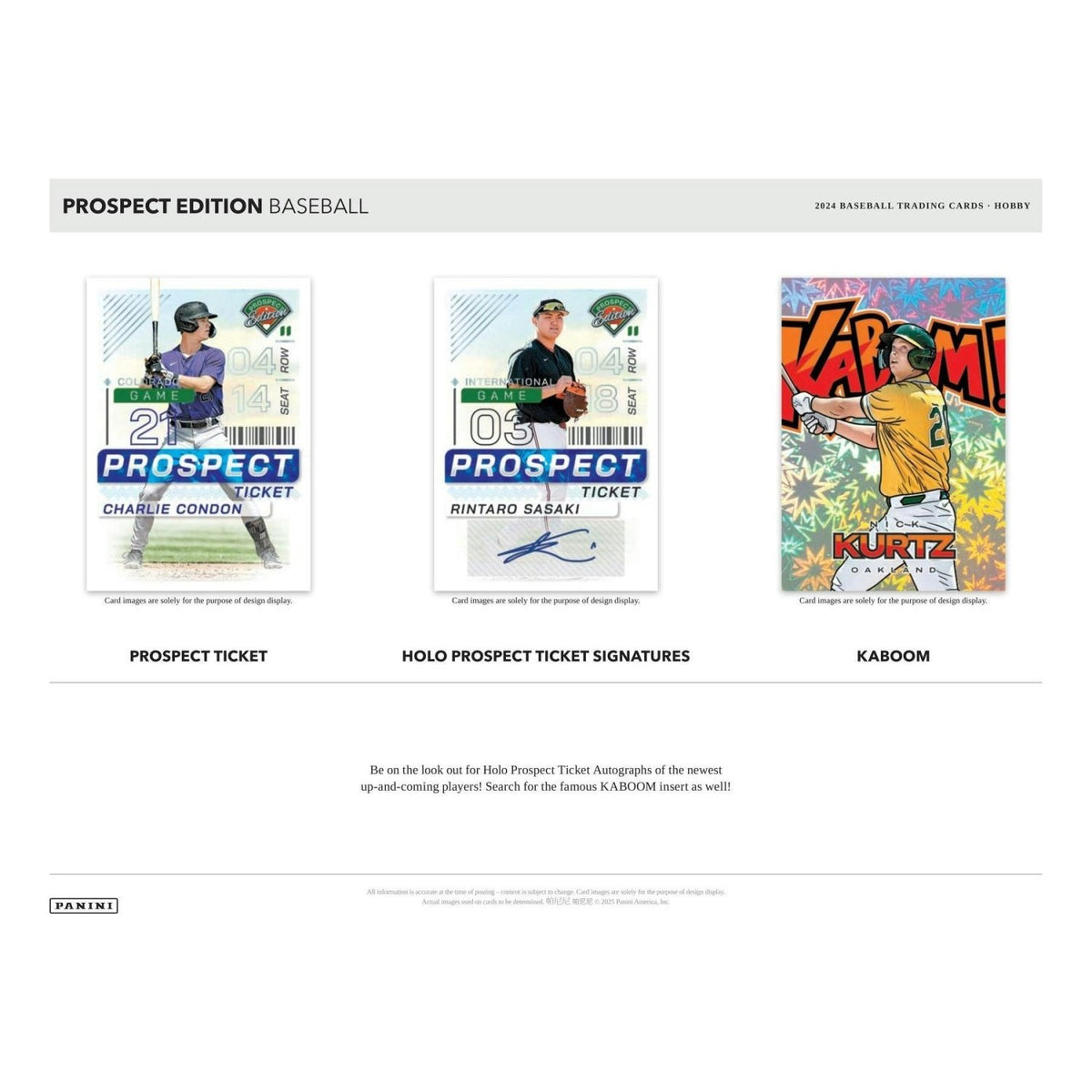 2024 Panini Prospect Edition Baseball Hobby Box 746134166686 at King Card Canada
