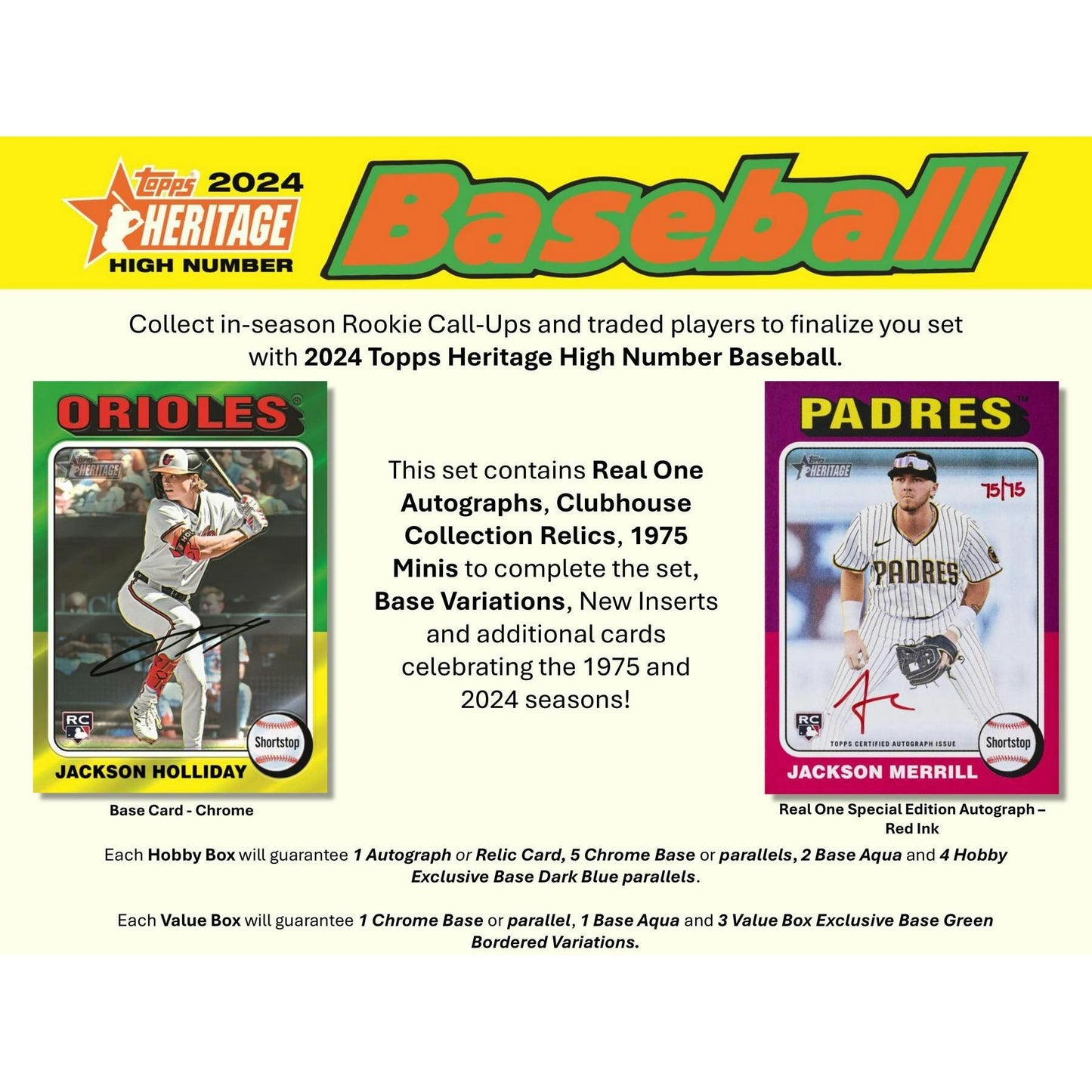 2024 Topps Heritage High Number Baseball Blaster Value Box 887521133277 at King Card Canada