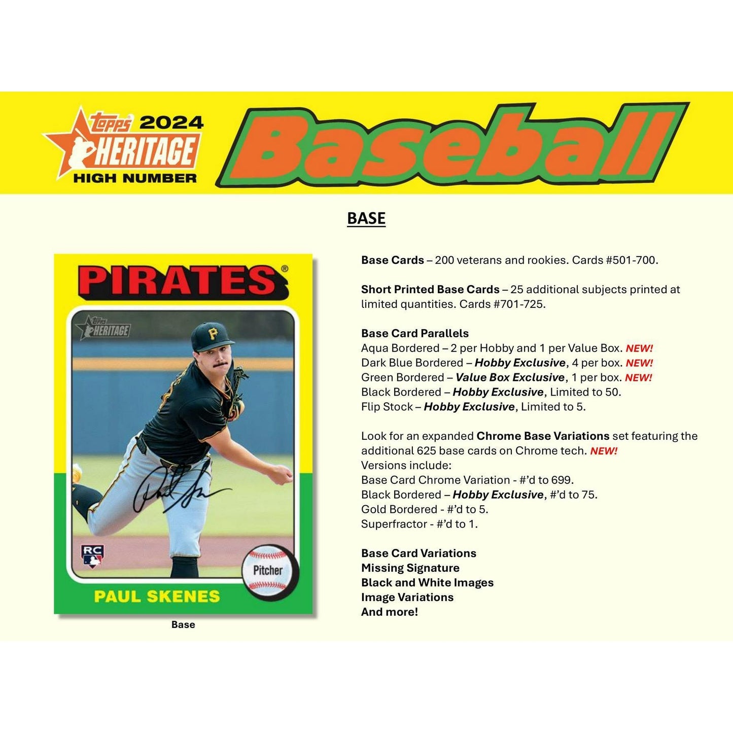 2024 Topps Heritage High Number Baseball Blaster Value Box 887521133277 at King Card Canada
