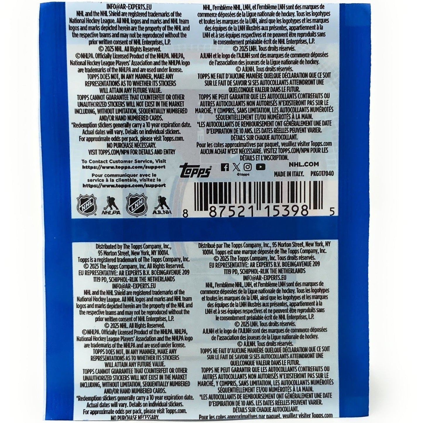 2025 - 26 Topps NHL Hockey Sticker Collection (50 - Packs) 887521153985 at King Card Canada