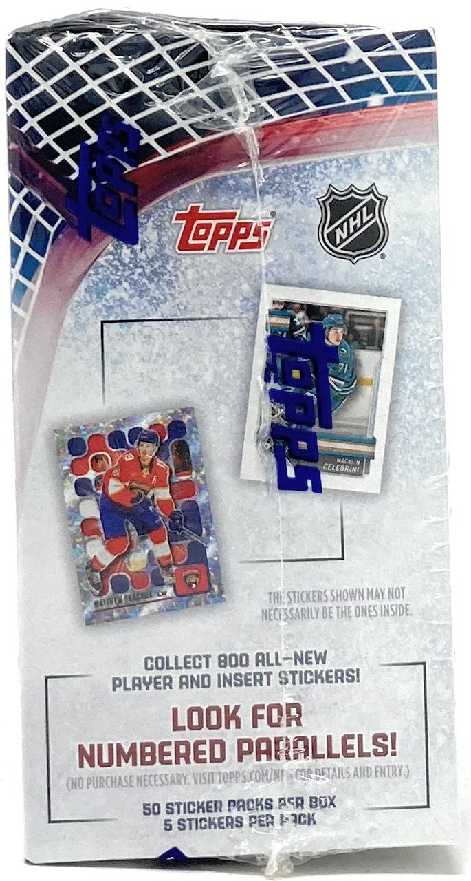 2025-26 Topps NHL Sticker Collection box back panel